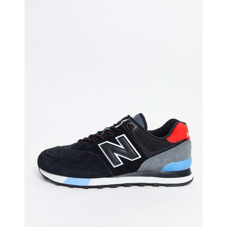 New balance 574 black and red sale
