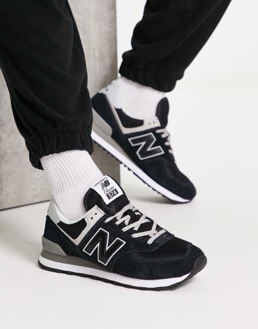 black new balance with white n