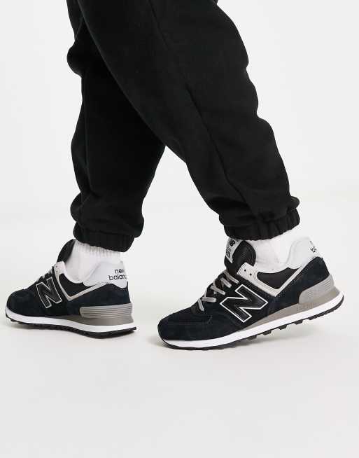 New Balance 574 Trainers, Black at John Lewis & Partners