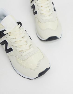 New Balance 574 sneakers in cream and black | ASOS