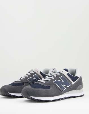 NEW BALANCE 574 SNEAKERS IN DARK GRAY AND NAVY-GREEN