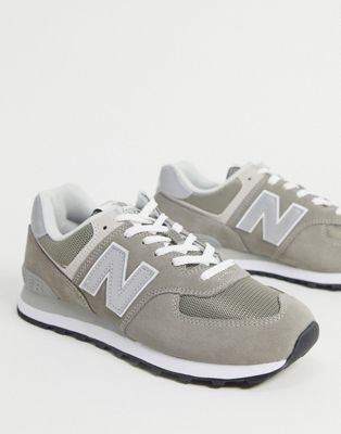 New Balance 574 sneakers in dark gray suede | ASOS