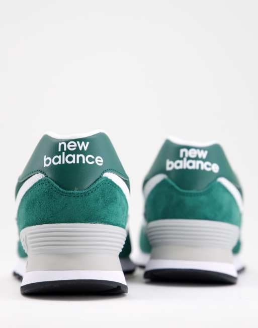 New Balance - 574 - Sneakers in diep groen en wit, 4 van 4
