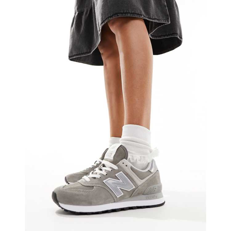 biografía Consejo perjudicar New Balance 574 sneakers in gray and white | ASOS