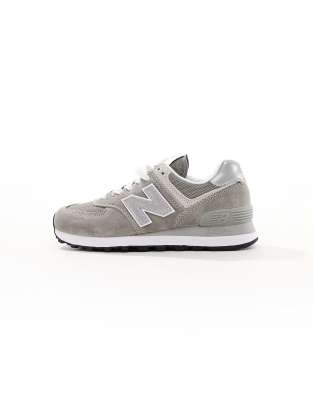 New Balance 574 sneakers in gray and white | ASOS