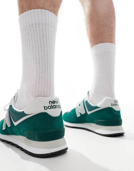 New Balance 574 sneakers in green ASOS