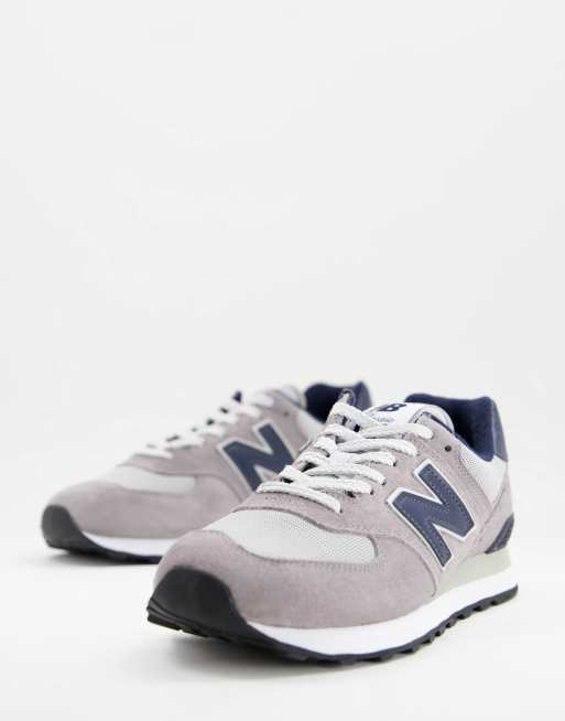 New Balance - 574 - Sneakers in grijs en marineblauw