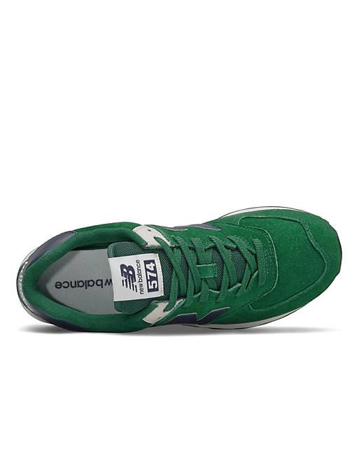 gewoon gezantschap Vijandig New Balance - 574 - Sneakers in groen met marineblauw | ASOS