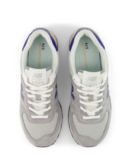 New Balance - 574 - Sneakers in lichtgrijs en paars, 2 van 4