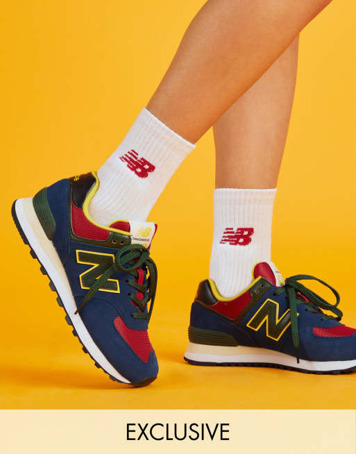 New Balance - 574 sneakers in marineblauw, exclusief bij ASOS