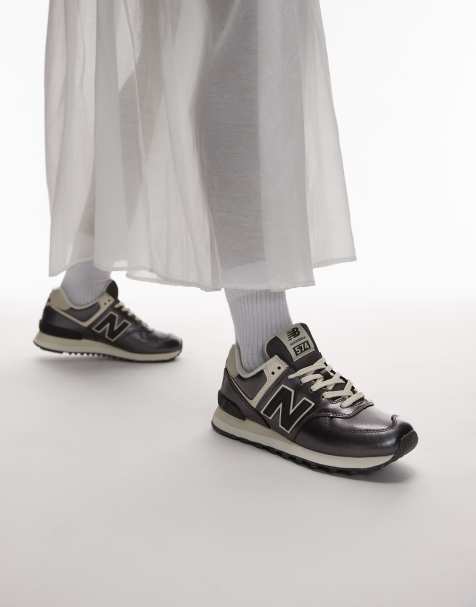 New Balance 574 sneakers in metallic black - view 1