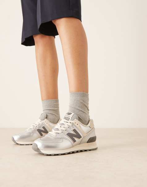 New Balance - 574 - Sneakers in metallic zilver - view 1