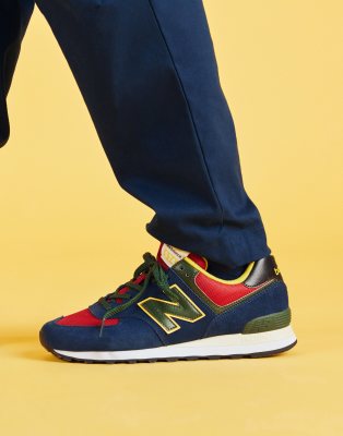 navy and red new balance 574