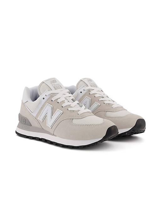 New Balance 574 sneakers in off white and gray | ASOS كعب فخم