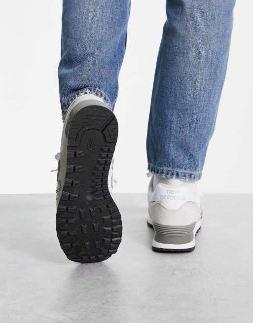 New Balance 574 sneakers in off-white with gray detail
