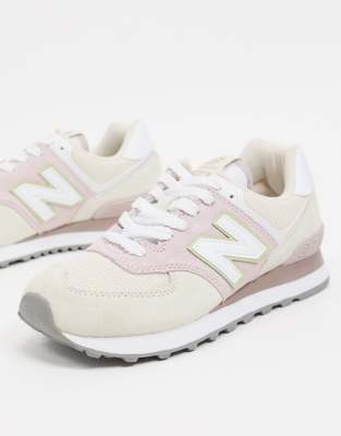 new balance 574 pink white