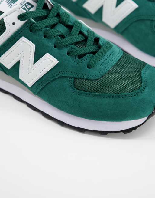 New Balance - 574 - Sneakers in verde profondo e bianco, 3 di 4
