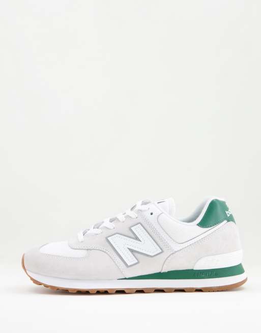 Green and white store new balance 574