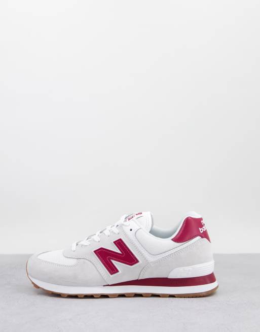 New balance 574 store white and red