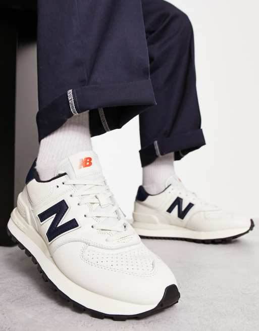 New 574 in white with navy | ASOS