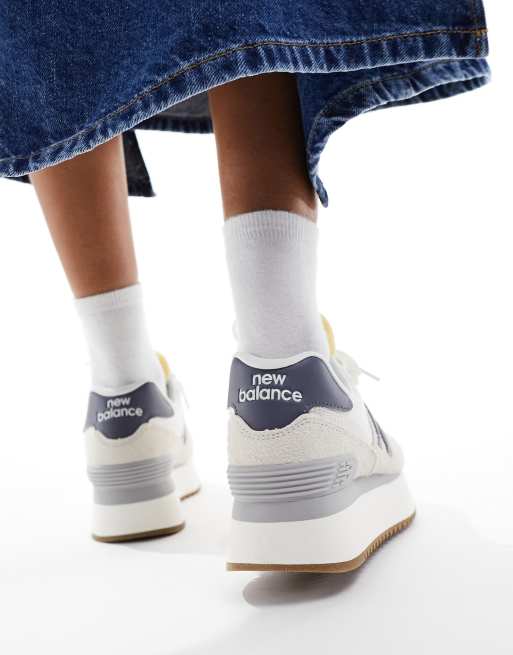 Amazon.com | New Balance 574D Rugged White/Royal Blue 11.5 D