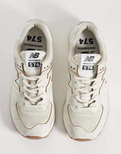 New Balance 574 sneakers in wit, 3 van 5