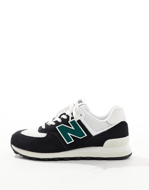 New Balance - 574 - Sneakers in zwart en groen, 2 van 5