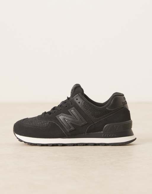 New Balance - 574 - Sneakers in zwarte slangenprint, 2 van 5