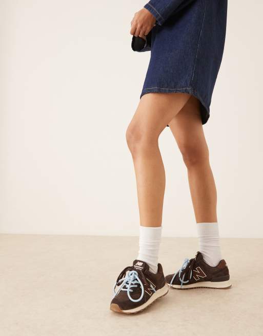 New Balance - 574 - Sneakers met dubbele veters in bruin suède , 5 van 5