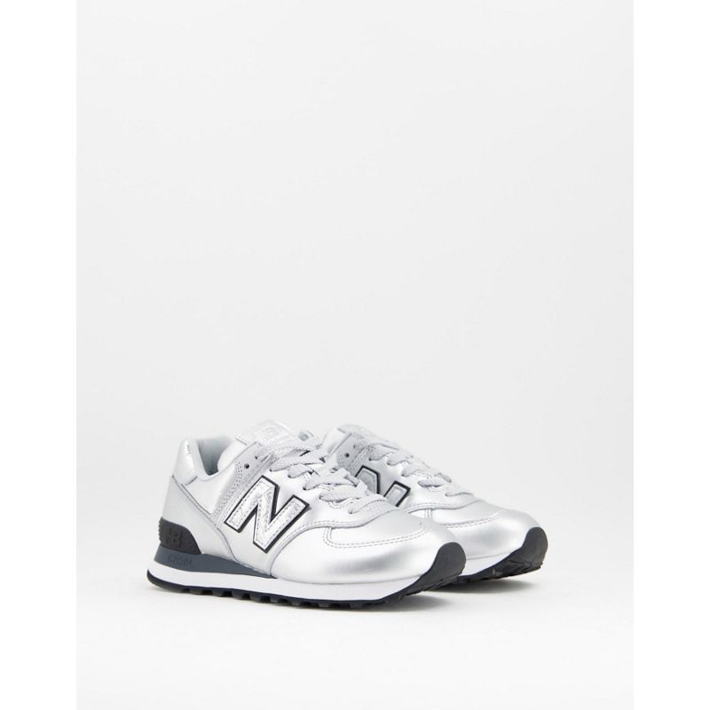 Donna YyxB9 New Balance - 574 - Sneakers metallizzate argento