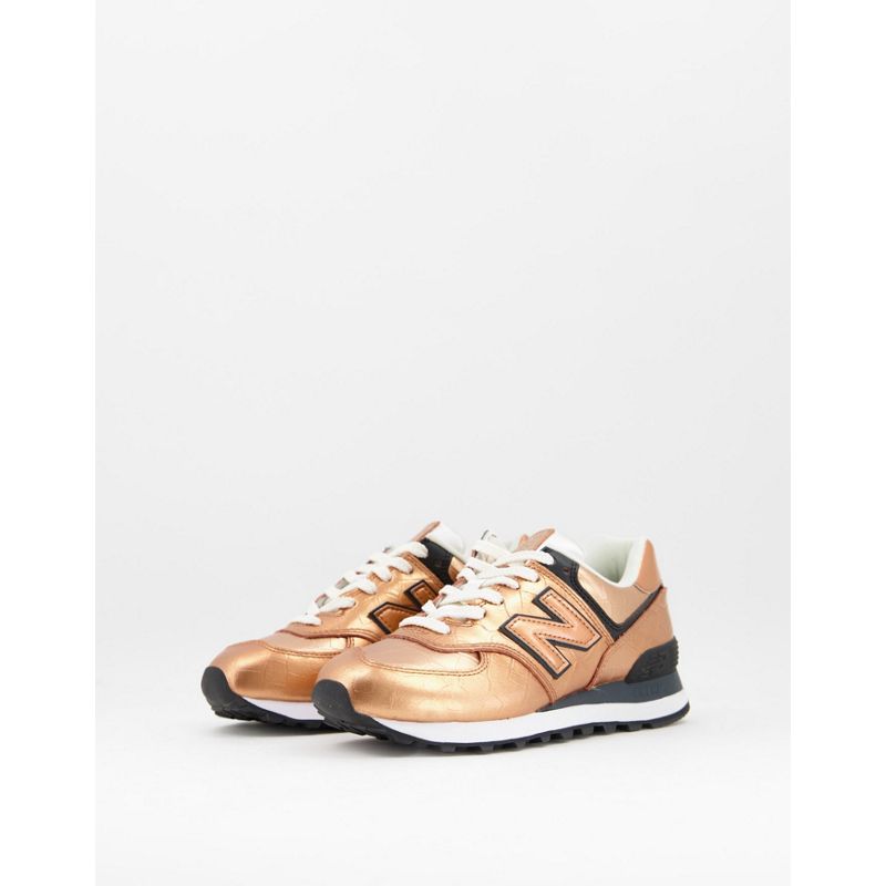 qTPAd Activewear New Balance - 574 - Sneakers metallizzate oro rame
