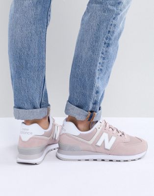 New Balance - 574 - Sneakers rosa in pelle scamosciata | ASOS