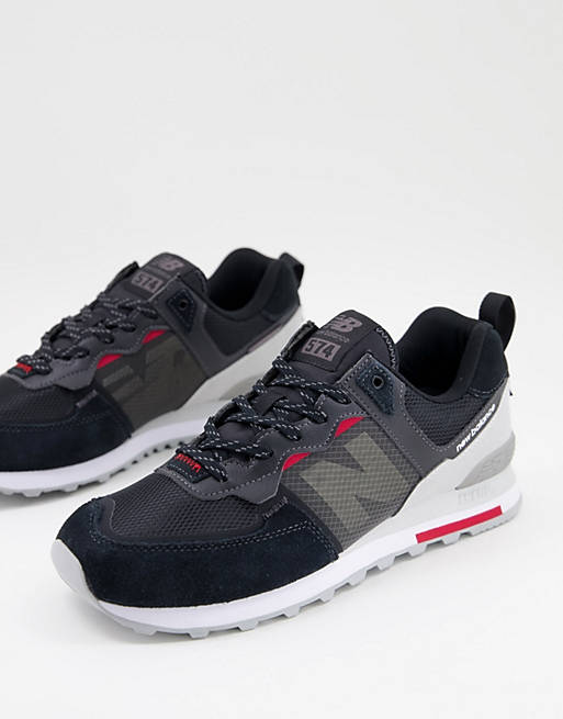 New Balance - 574 - Sneakers rosse e nere | ASOS