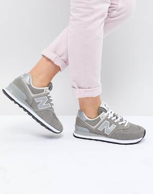 Balance 574 Suede Trainers In Grey | ASOS