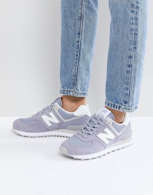 new balance 574 suede trainers in lilac