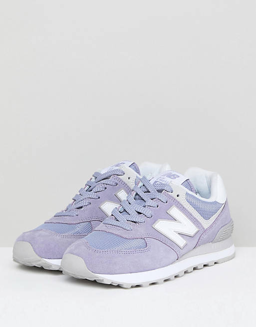 New Balance 574 Suede Trainers In Lilac