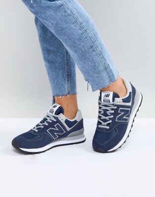 new balance blue suede 574 trainers