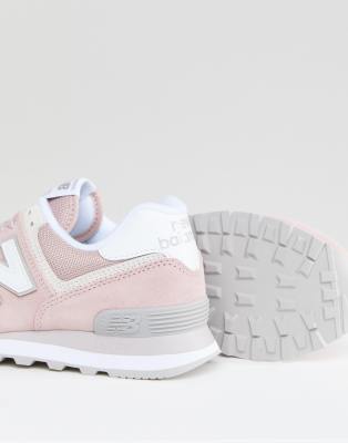 new balance 574 pink suede trainers