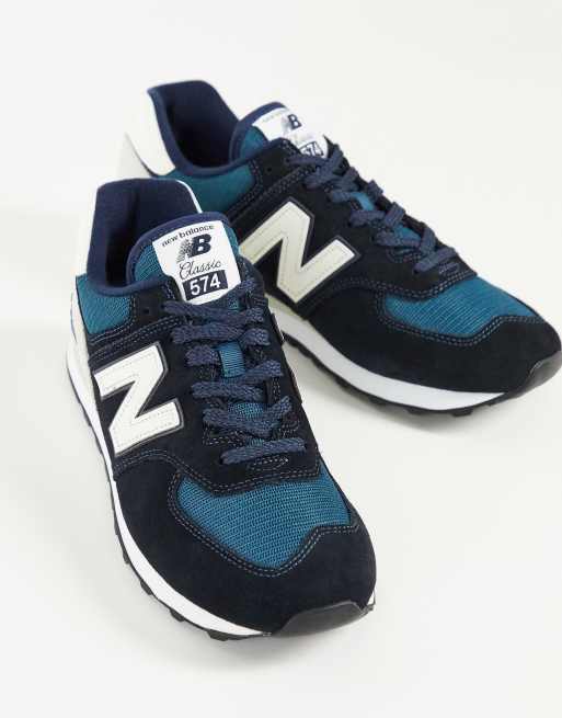 New balance 574 on sale black and blue