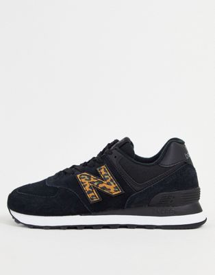 New Balance 574 trainers in black and leopard print - ASOS Price Checker