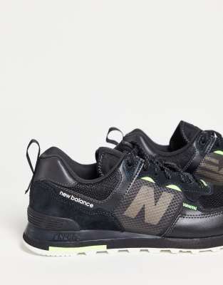 new balance black 574 trainers