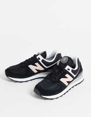 black new balance 574 trainers