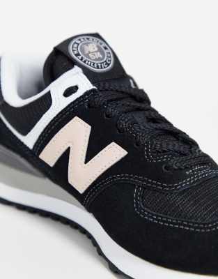 new balance 574 trainers in black