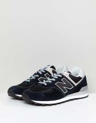 new balance 574 trainers in black ml574egk