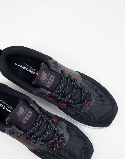 New balance trainers black and sales red