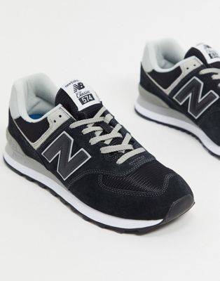 new balance 574 all black suede