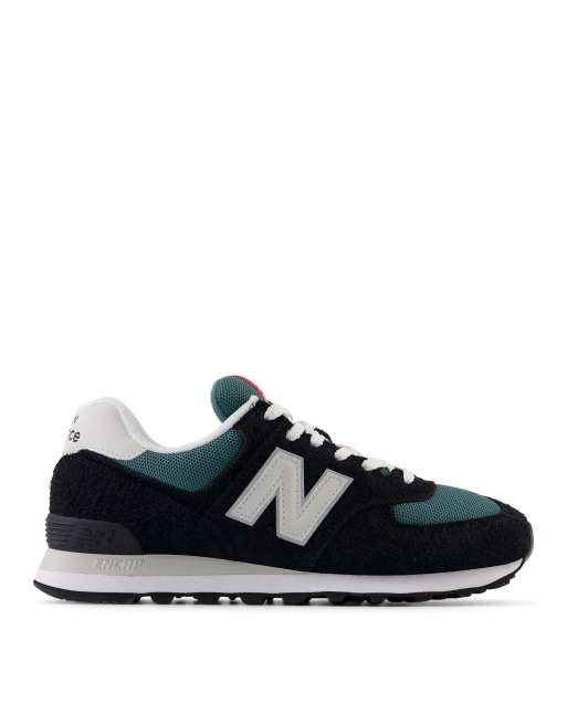 Black and green store new balance 574