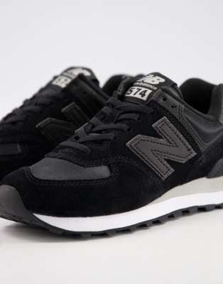 black new balance 574 trainers