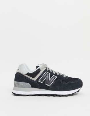 new balance black 574 trainers