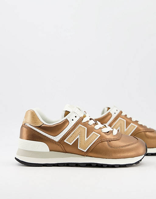 New Balance 574 trainers in bronze